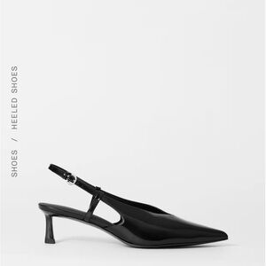 & Other Stories Black Patent Slingback Heels